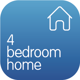 4 bedroom home (under 1250 Sq Ft) 