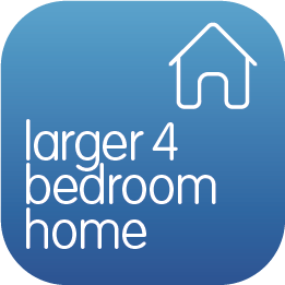 Larger 4 bedroom home (over 1250 Sq Ft) 